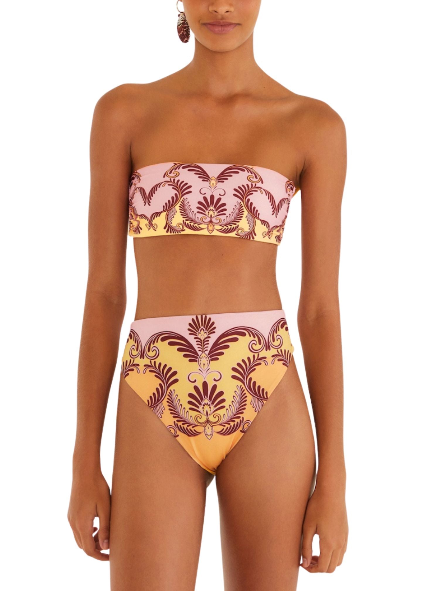 Arabesc Bandeau Bikini Top-Swimwear-Uniquities