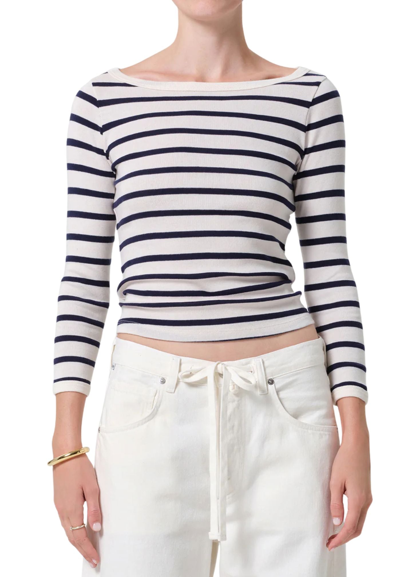 Boatneck Slim Tee-Tops/Blouses-Uniquities