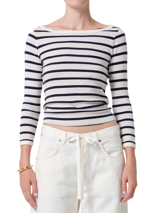 Boatneck Slim Tee-Tops/Blouses-Uniquities