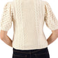 Elaine Pointelle Bow Cardigan-Sweaters-Uniquities