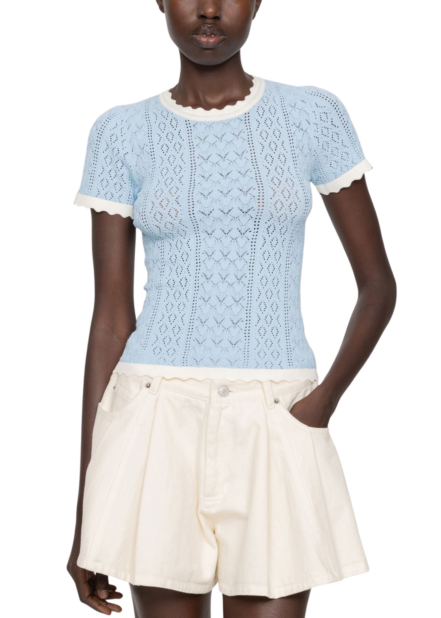 Georgia Knit Short Sleeve Top Tops/Blouses Sea NY 