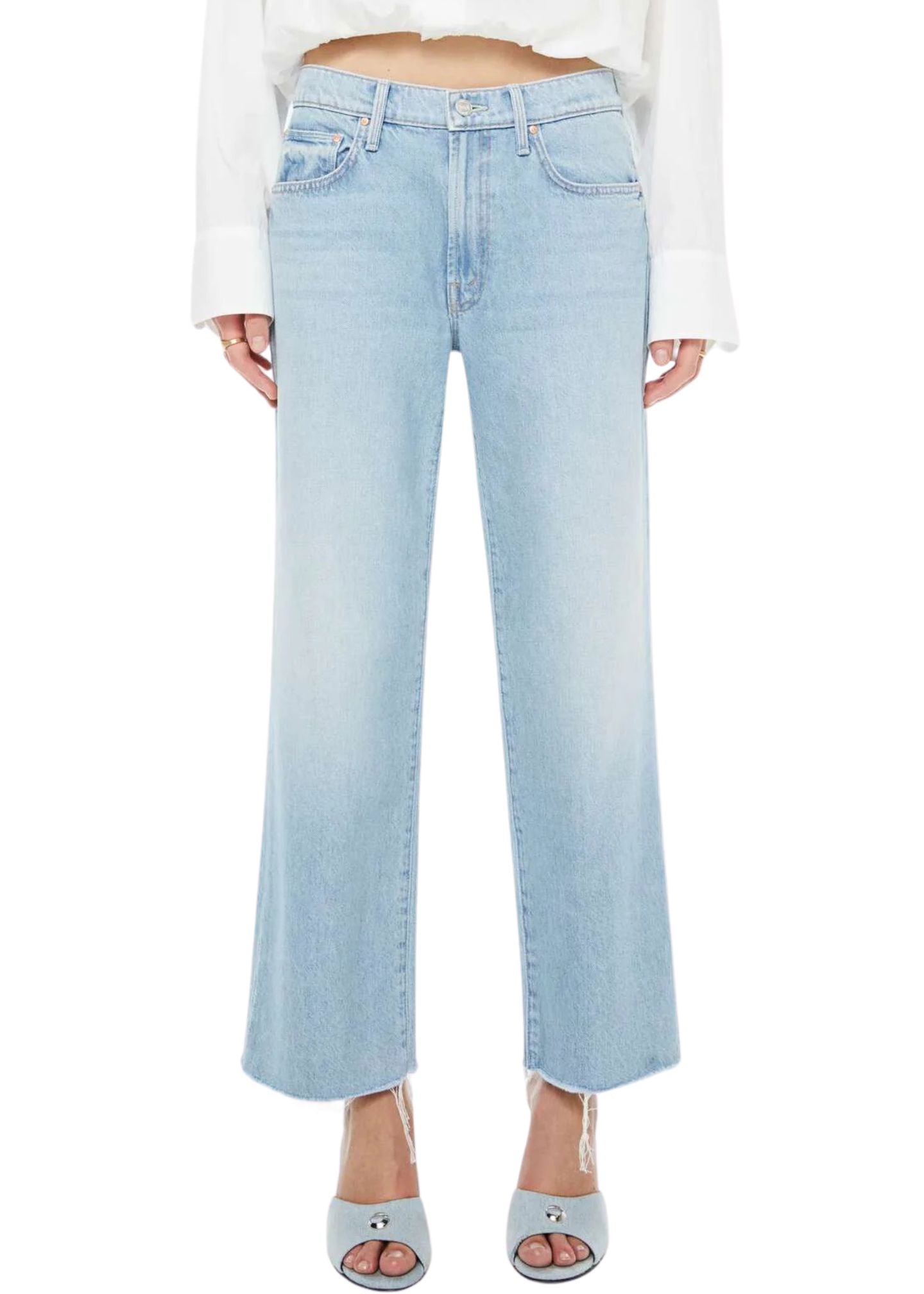 The Mid Rise Rambler Zip Ankle Fray Jeans-Denim-Uniquities