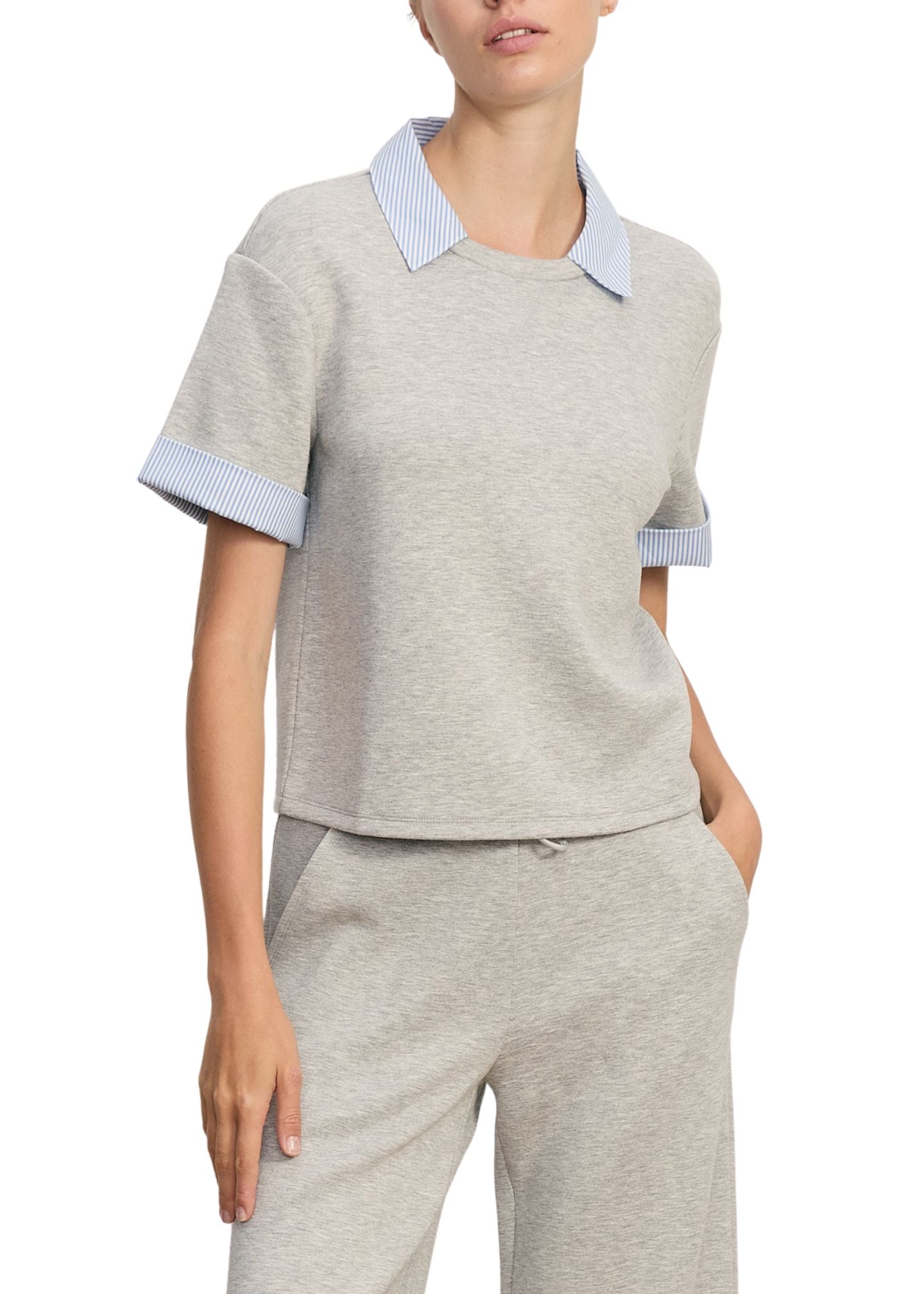 Stuyvesant Mixed Media Top-Tops/Blouses-Uniquities