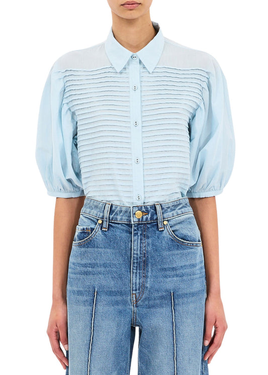 Cordelia Short Sleeve Button Up Top-Tops/Blouses-Uniquities
