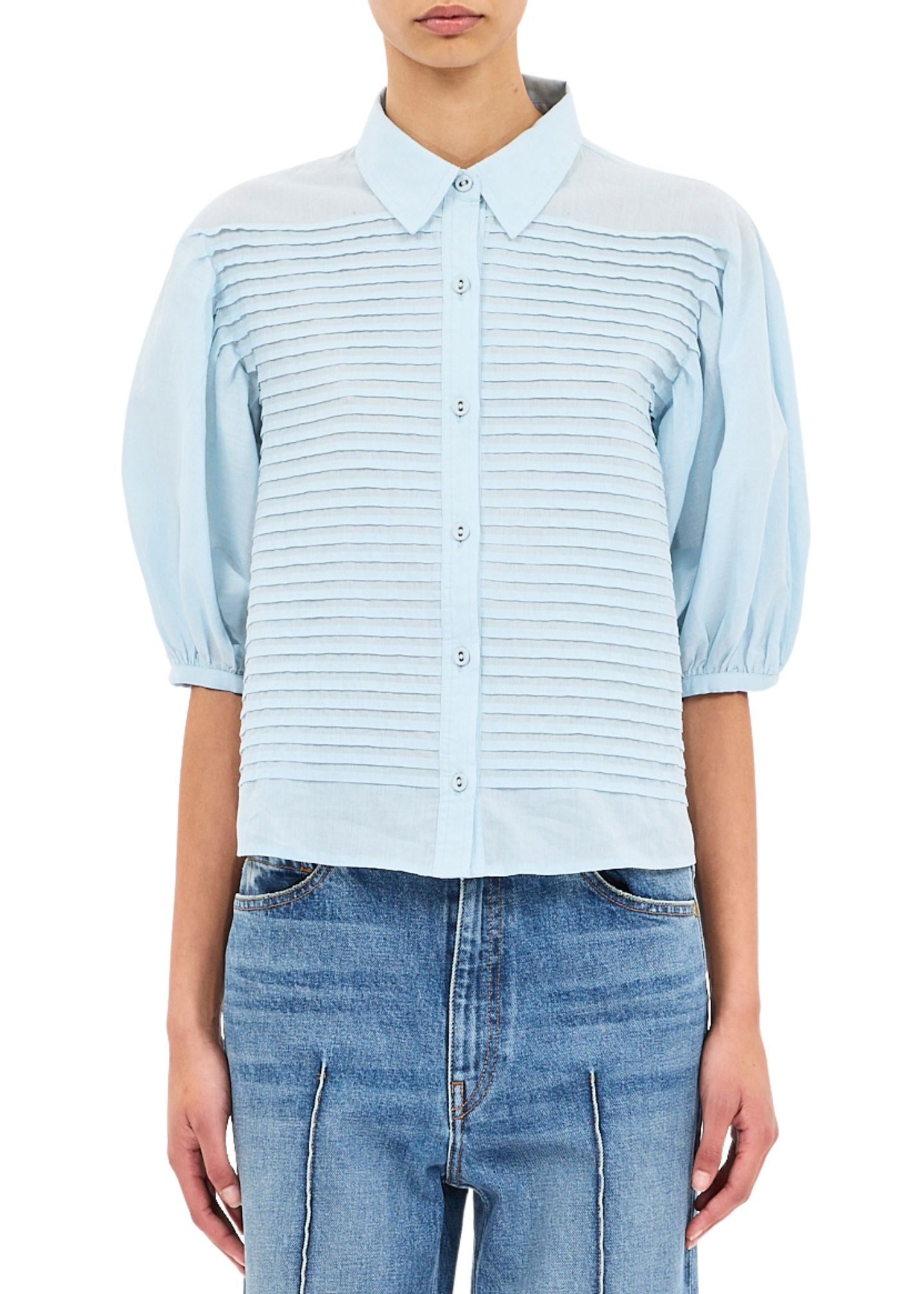 Cordelia Short Sleeve Button Up Top-Tops/Blouses-Uniquities