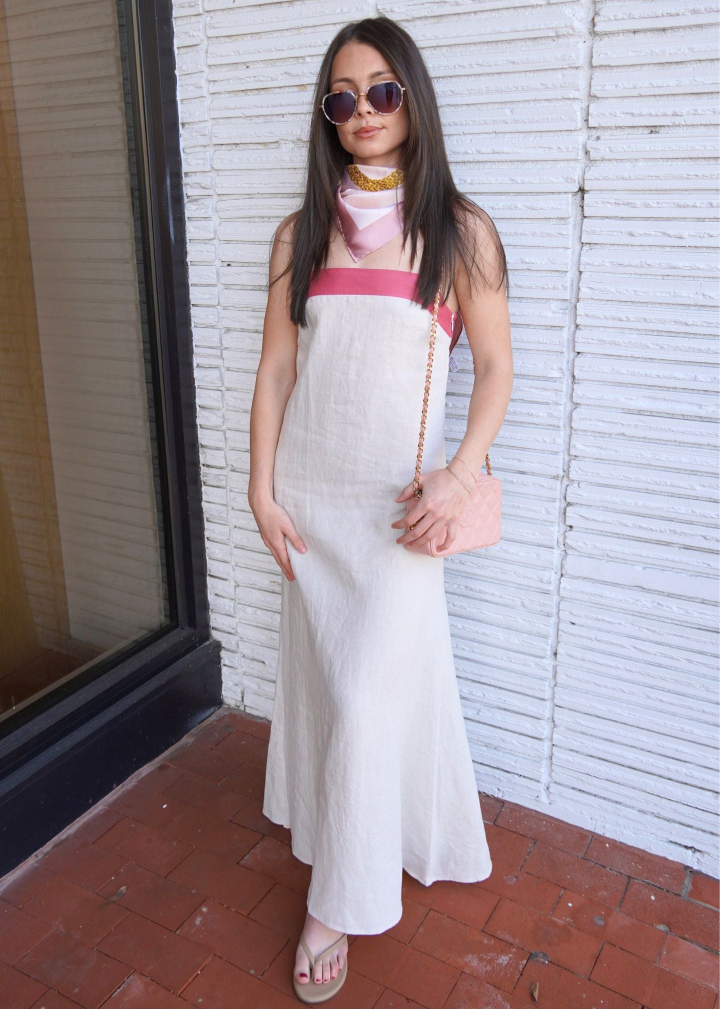 Staud Women's Laura Tipped Linen Maxi Dress - Blush Canyon - Size Medium Staud Women's Laura Tipped Linen Maxi Dress - Blush Canyon - Size Medium