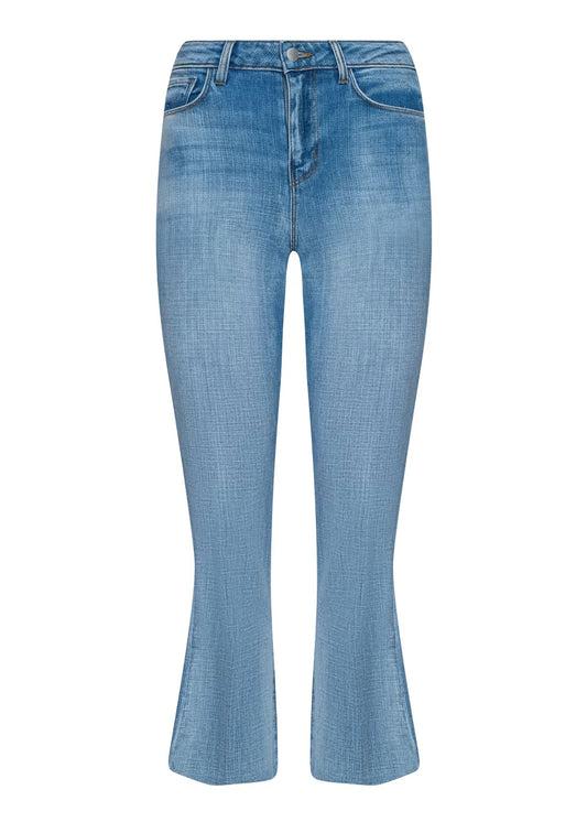 Kendra High Rise Crop Flare Jeans-Denim-Uniquities