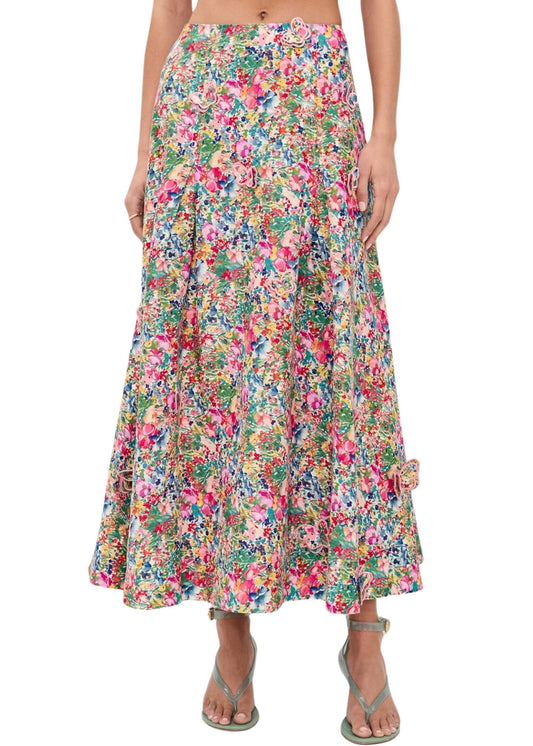 Peasant Floral Maxi Skirt-Bottoms-Uniquities