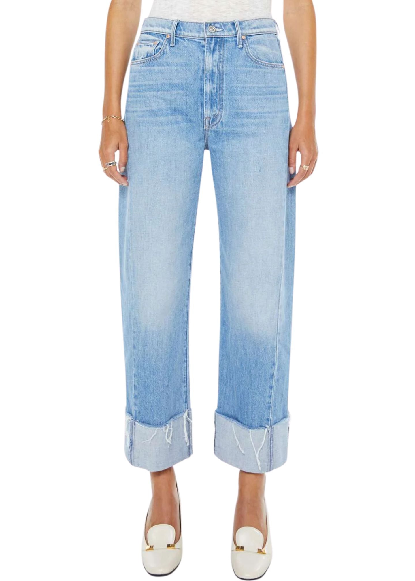 The Half Pipe Ankle Cuff Fray Jeans-Denim-Uniquities