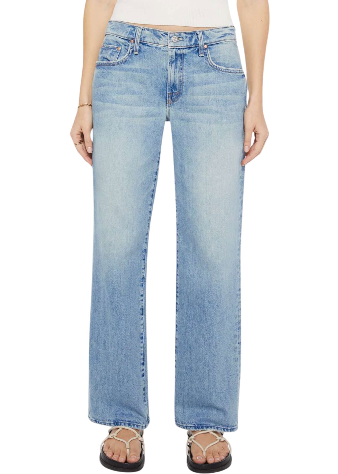 The Mid Rise Zip Rambler Skimp Jeans-Denim-Uniquities