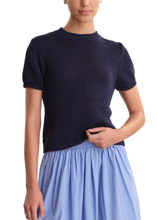 Faye Rolled Edge Sweater Tee-Tops/Blouses-Uniquities