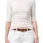 3/4 Sleeve Boat Neck Slim Tee-Tops/Blouses-Uniquities