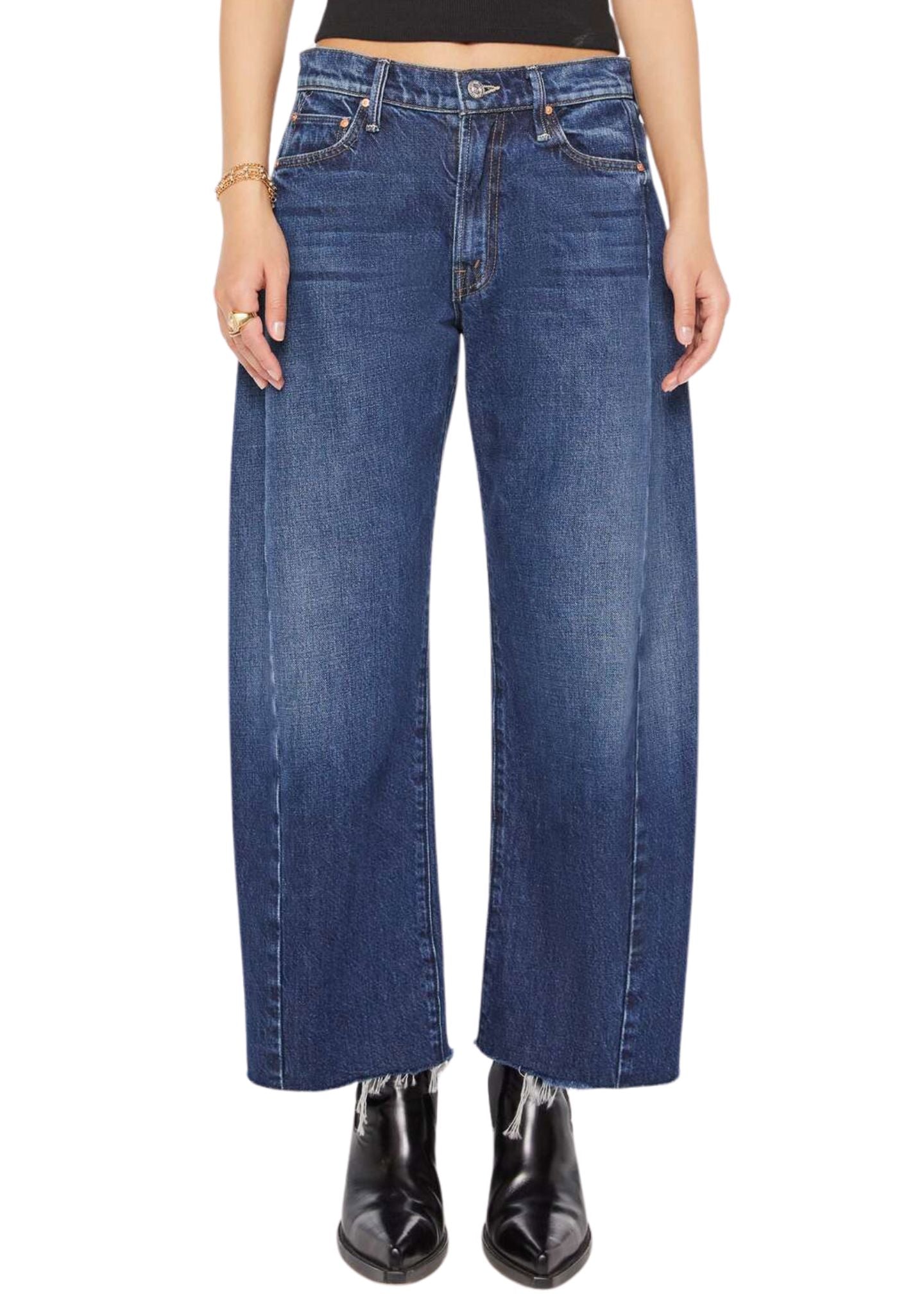 PETITES The Lil' Mid Rise Full Pipe Flood Jeans-Denim-Uniquities