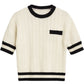 Elle Contrast Knit Top-Sweaters-Uniquities