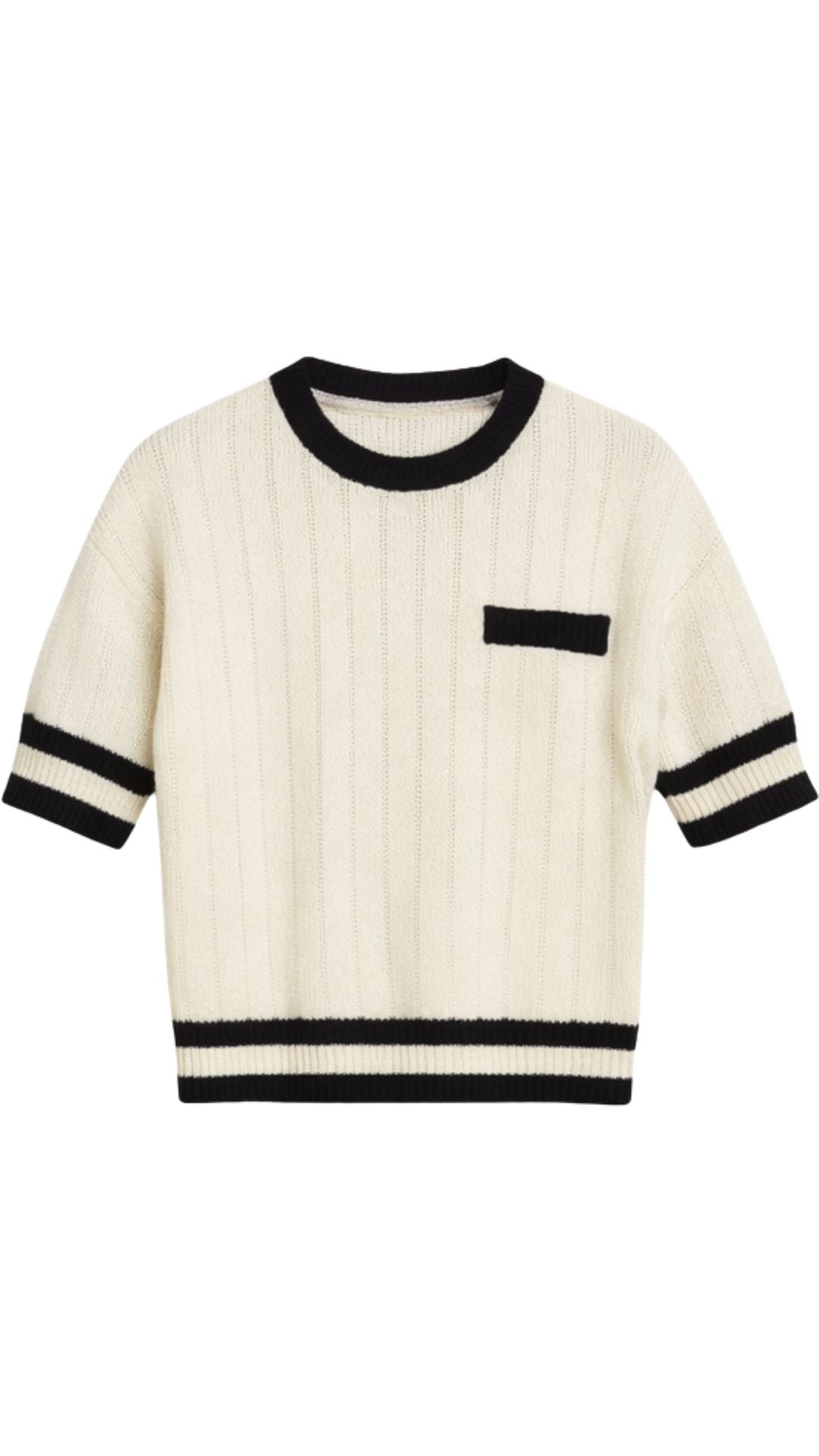 Elle Contrast Knit Top-Sweaters-Uniquities