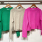 Raglan Crew With Side Slits-Sweaters-Uniquities