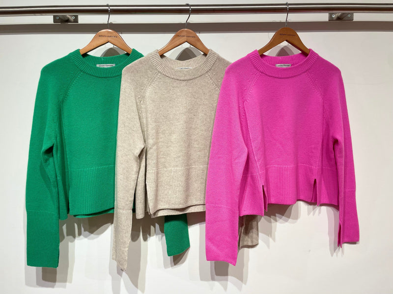 Raglan Crew With Side Slits-Sweaters-Uniquities