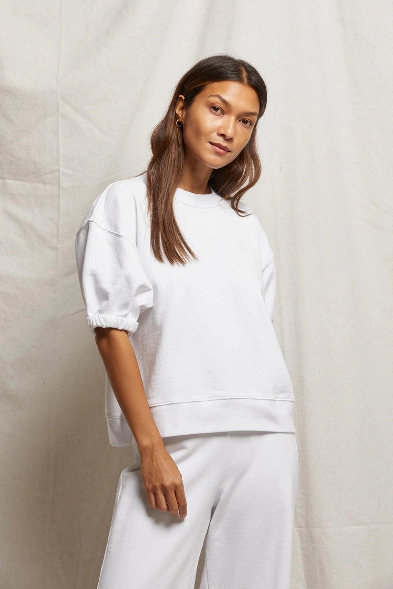 Rebecca 3/4 Puff Sleeve Sweatshirt-Tee Shirts-Uniquities