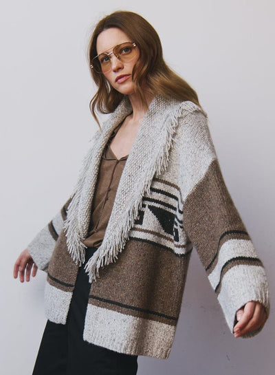 Southwest Fringed Shawl Throw-Sweaters-Uniquities