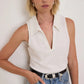 Roberta Collared Tank-Tops/Blouses-Uniquities