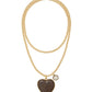 Big Simple Wood Heart Necklace