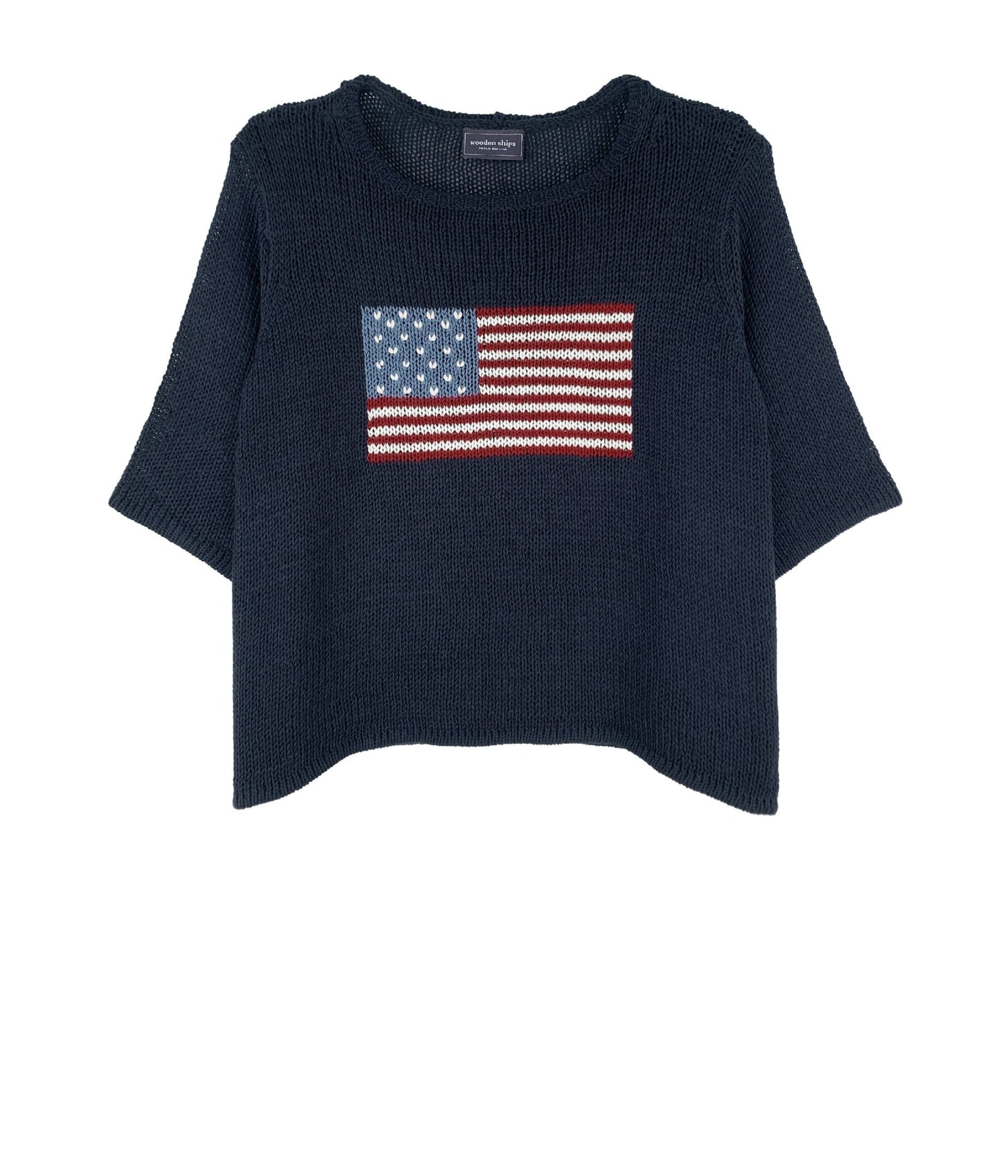 Flag Short Sleeve Sweater-Sweaters-Uniquities