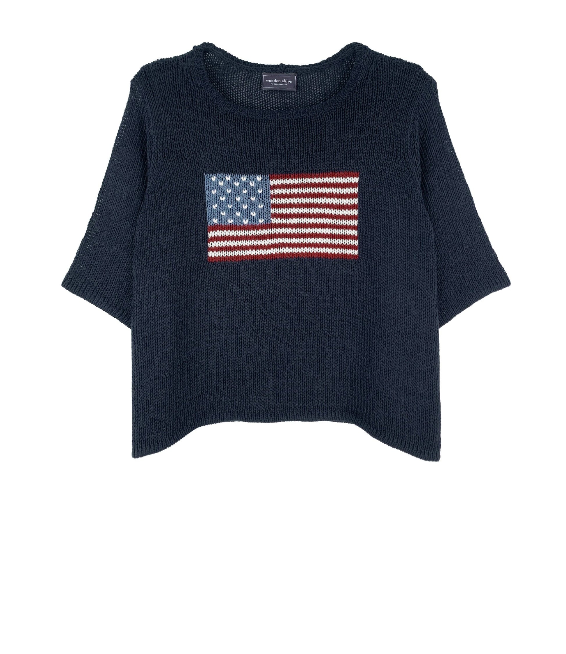 Flag Short Sleeve Sweater-Sweaters-Uniquities