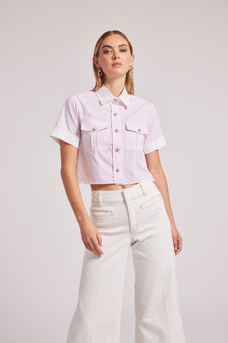 Alida Pinstripe Shirt-Tops/Blouses-Uniquities