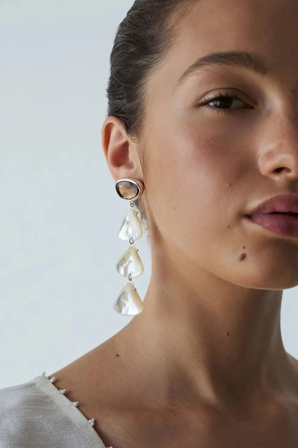 Cascading Mother Of Pearl Earring-Jewelry-Uniquities