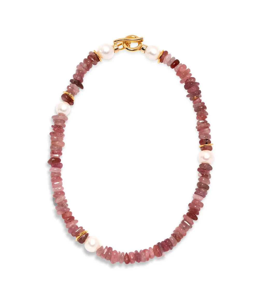 Mood Necklace in Strawberry Quartz-Jewelry-Uniquities