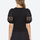 Dahlia Eyelet Combo Sleeve Tee-Tops/Blouses-Uniquities