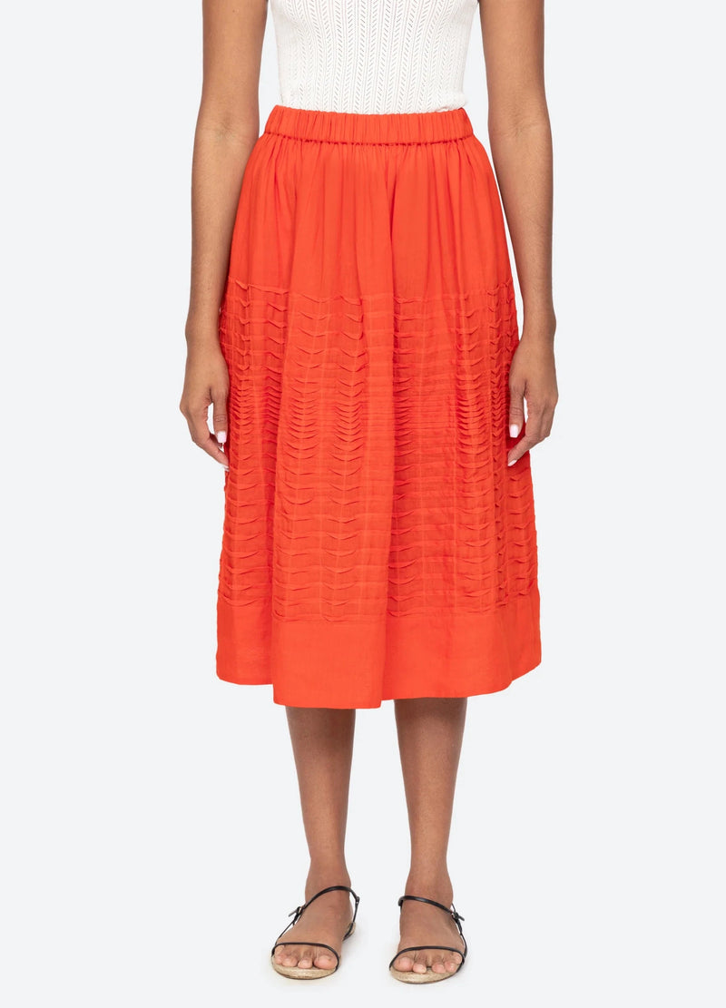 Zora Solid Pleated Midi Skirt-Bottoms-Uniquities