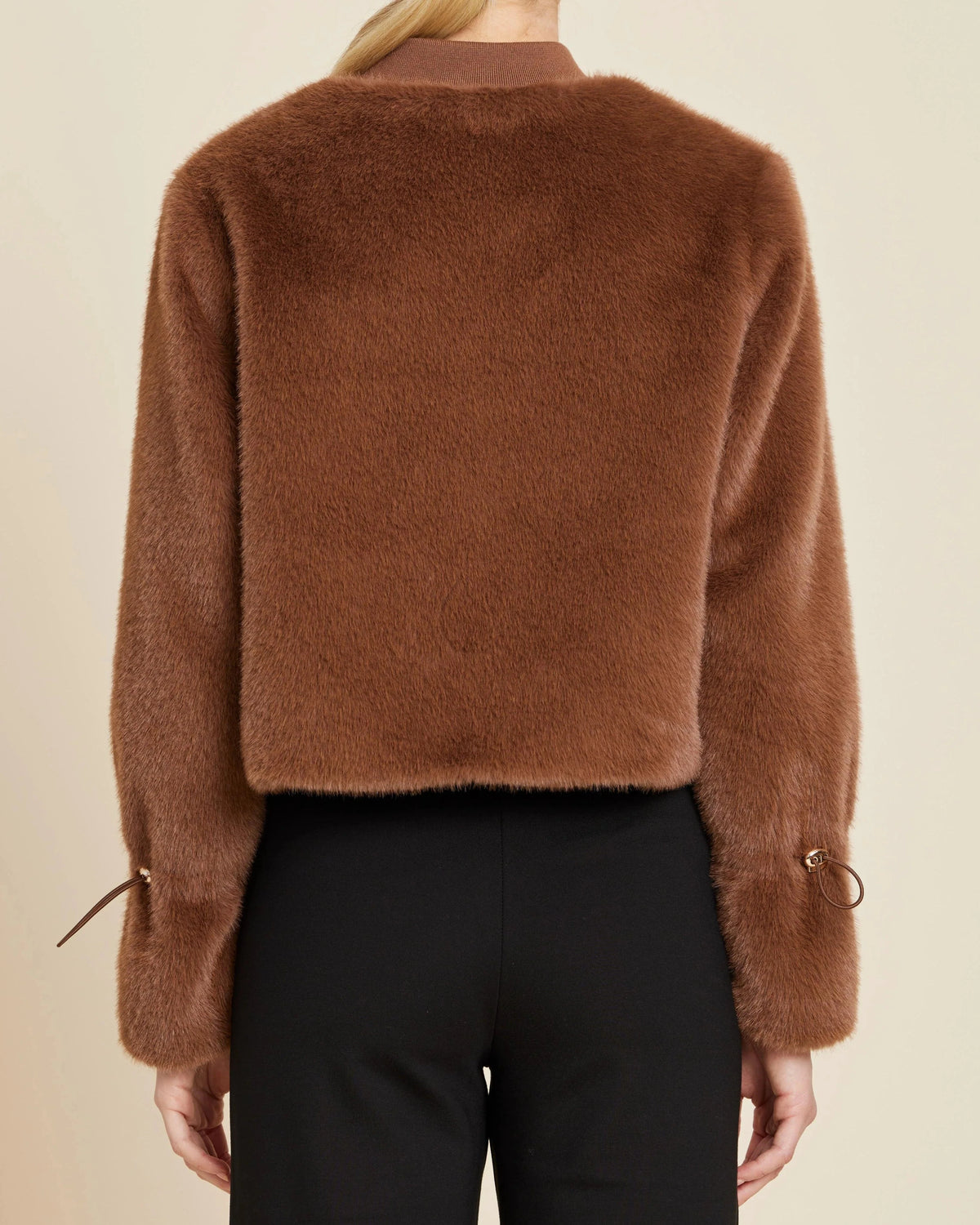 Faux Fur Cinched Sleeve Jacket by Dolce Cabo - Image 3