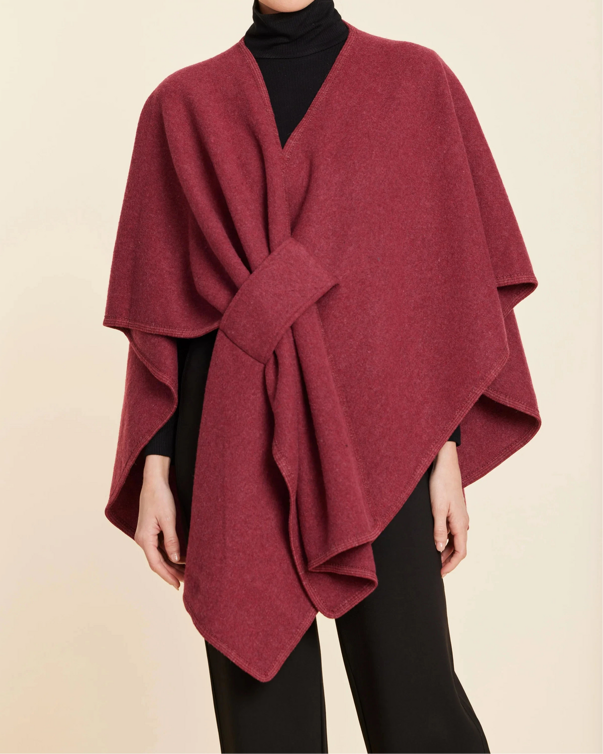 Knit Wrap in Burgundy by Dolce Cabo - Image 2