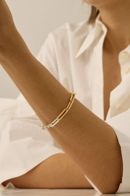 Andi Slim Bracelet Two Tone-Jewelry-Uniquities