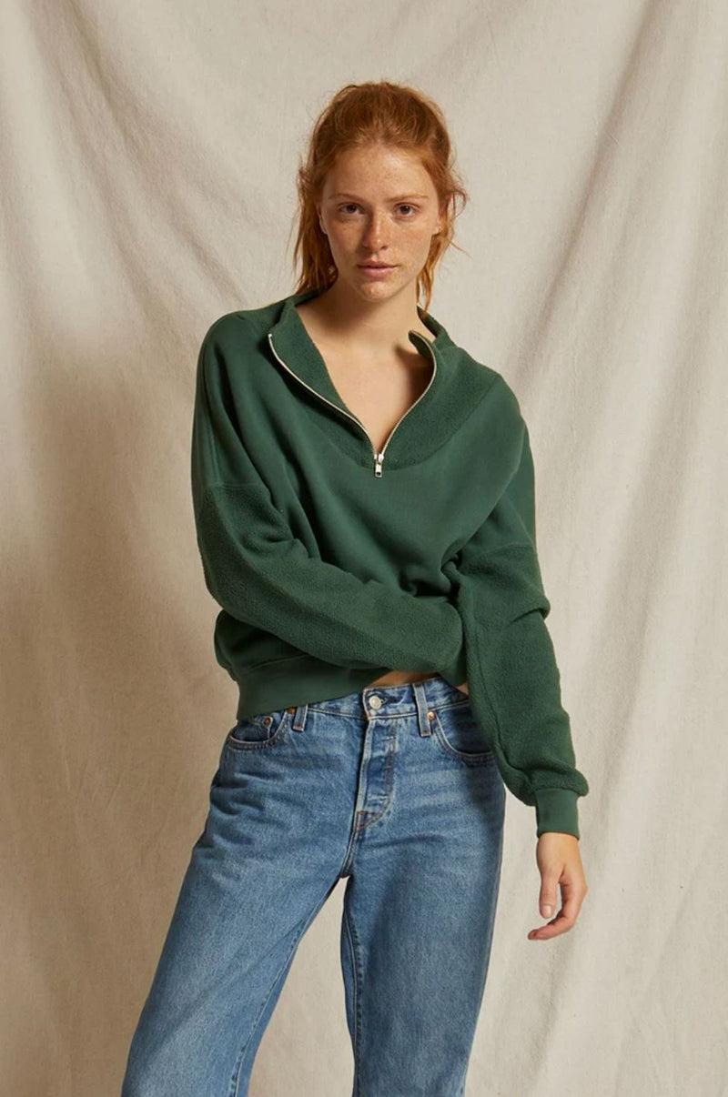 Tyra Fleece 1/4 Zip Pullover-Tops/Blouses-Uniquities