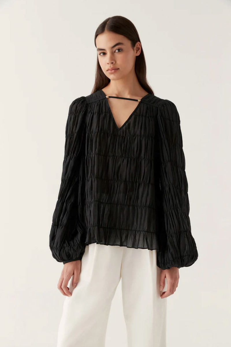 Evelina Ruched Blouse-Tops/Blouses-Uniquities
