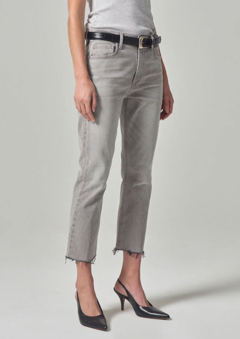Isola Straight Crop Jeans in Quartz Grey-Denim-Uniquities