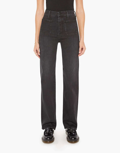 Patch Pocket Rambler Zip Sneak Jeans-Denim-Uniquities