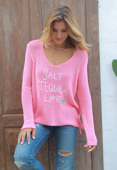 Salt Tequila Lime V Cotton-Sweaters-Uniquities