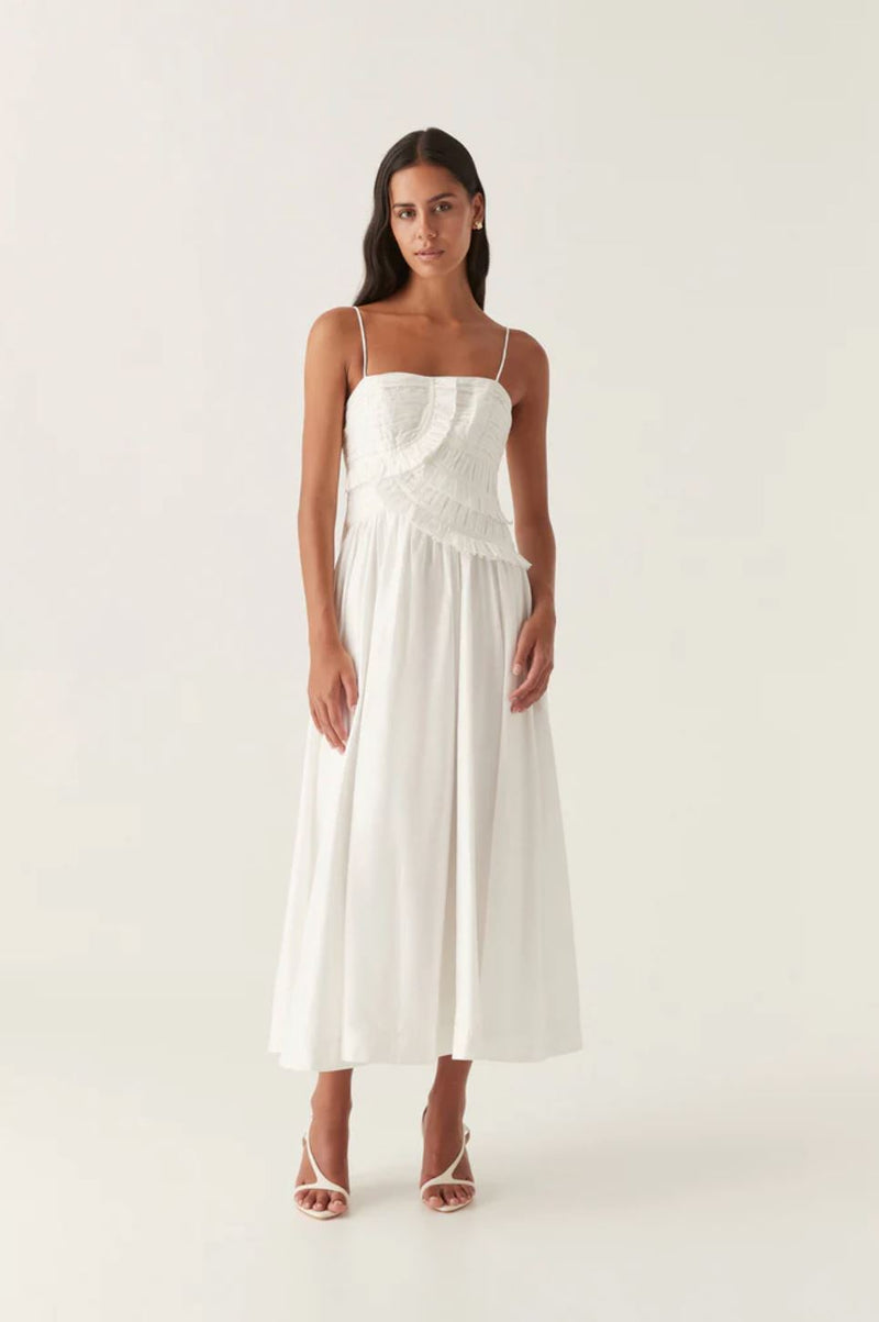 Synergy Frill Midi Dress-Dresses-Uniquities
