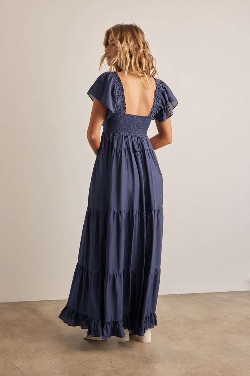 Gemma Smocked Maxi Dress-Dresses-Uniquities