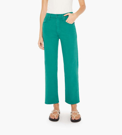 Rambler Zip Ankle Jeans in Teal Green-Denim-Uniquities