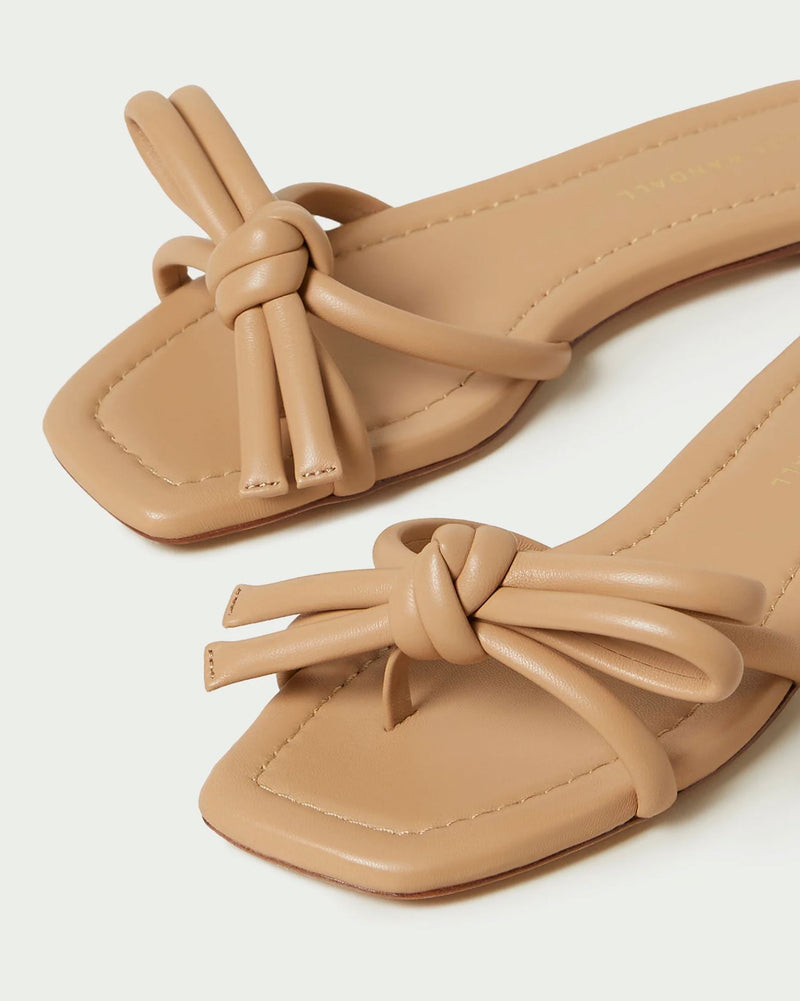 Hadley Leather Bow Flat Sandal-Shoes-Uniquities