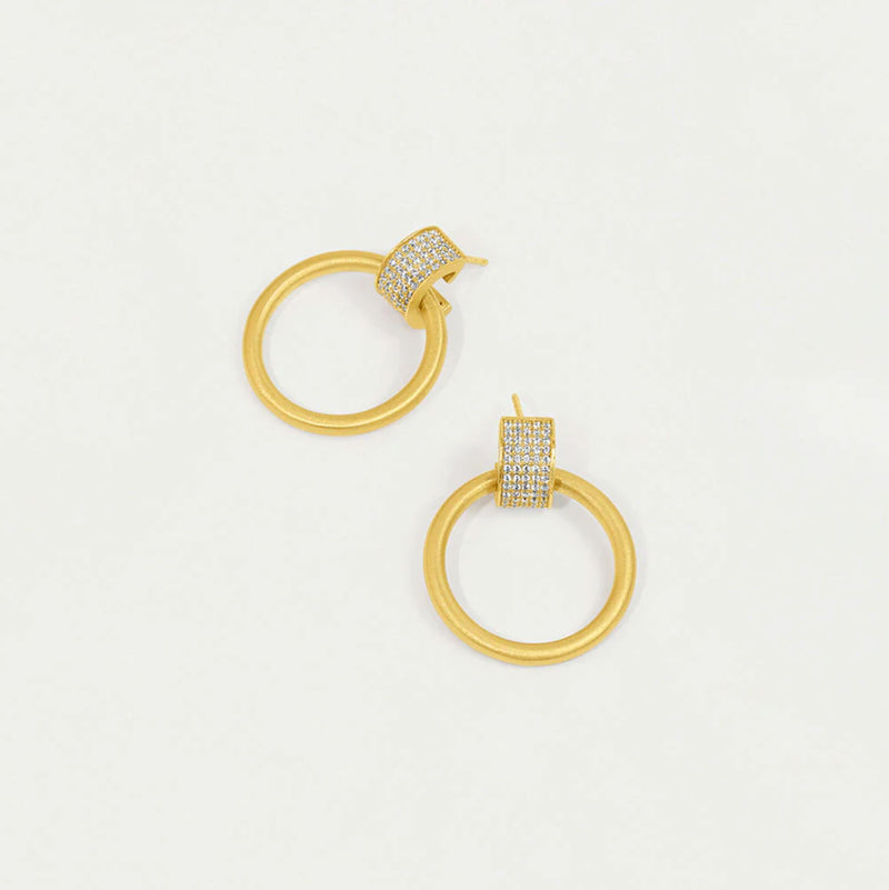 Petit Pave Drop Hoops-Jewelry-Uniquities