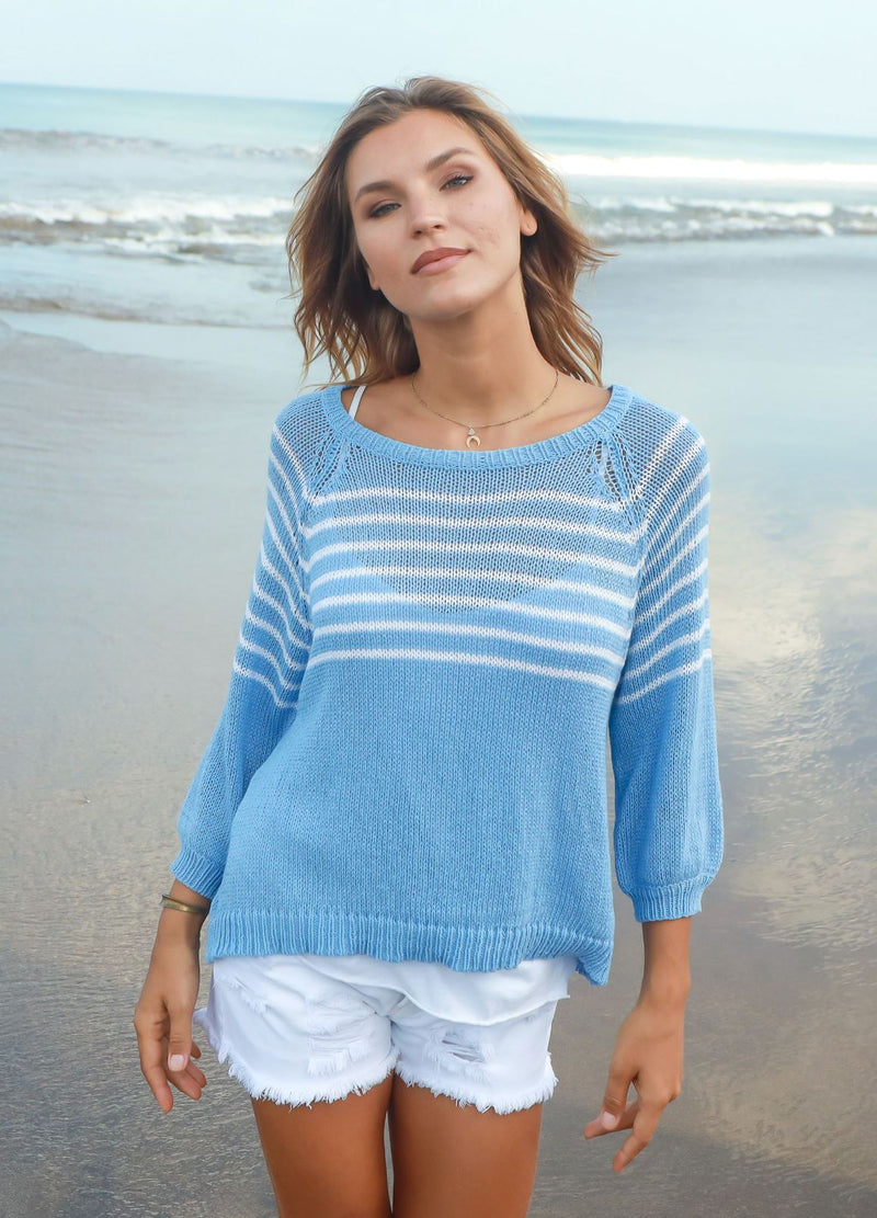 Breton Stripe Crew Cotton-Sweaters-Uniquities