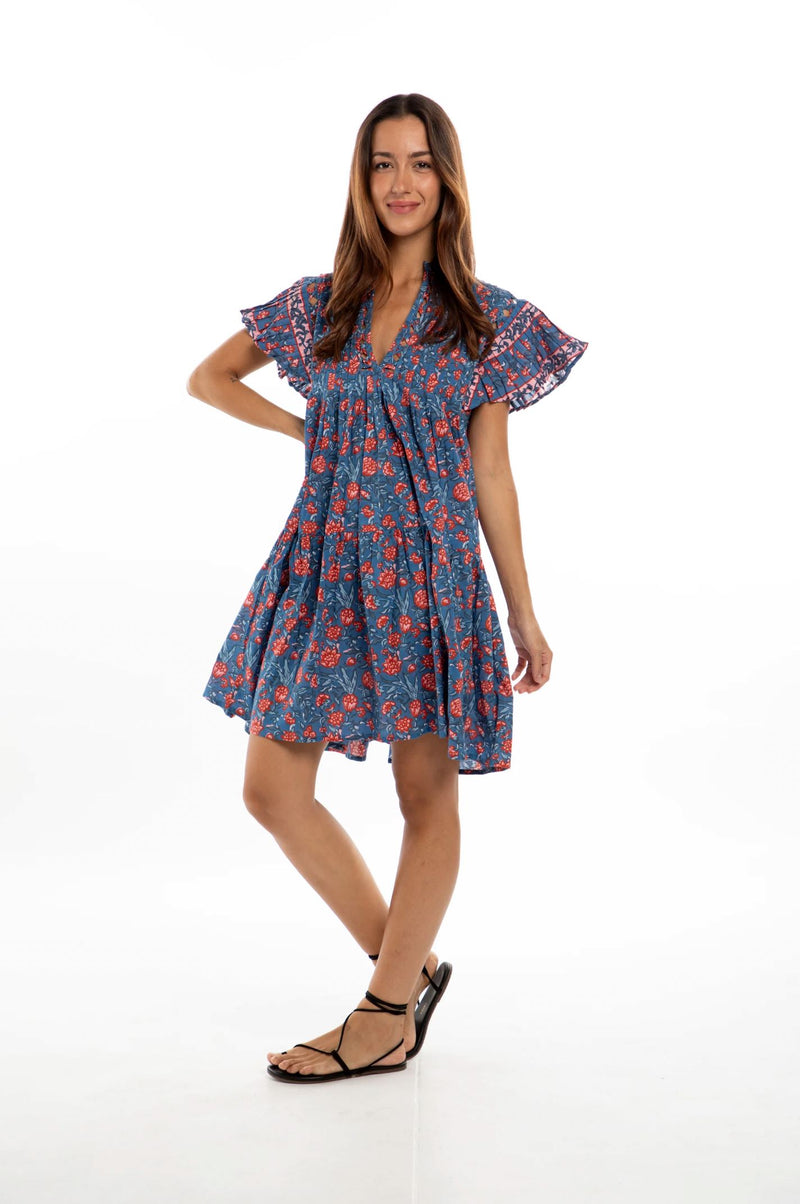 Ruffle Sleeve Mini Dress-Dresses-Uniquities