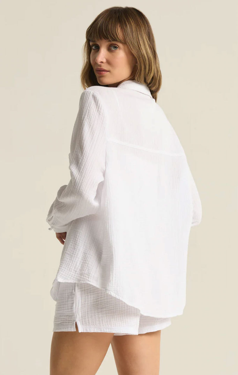 Kaili Button Up Gauze Top-Tops/Blouses-Uniquities