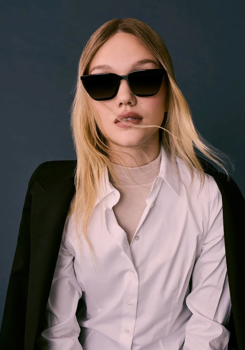 Bowery Nylon Black + Black And Crystal Sunglasses-Accessories-Uniquities