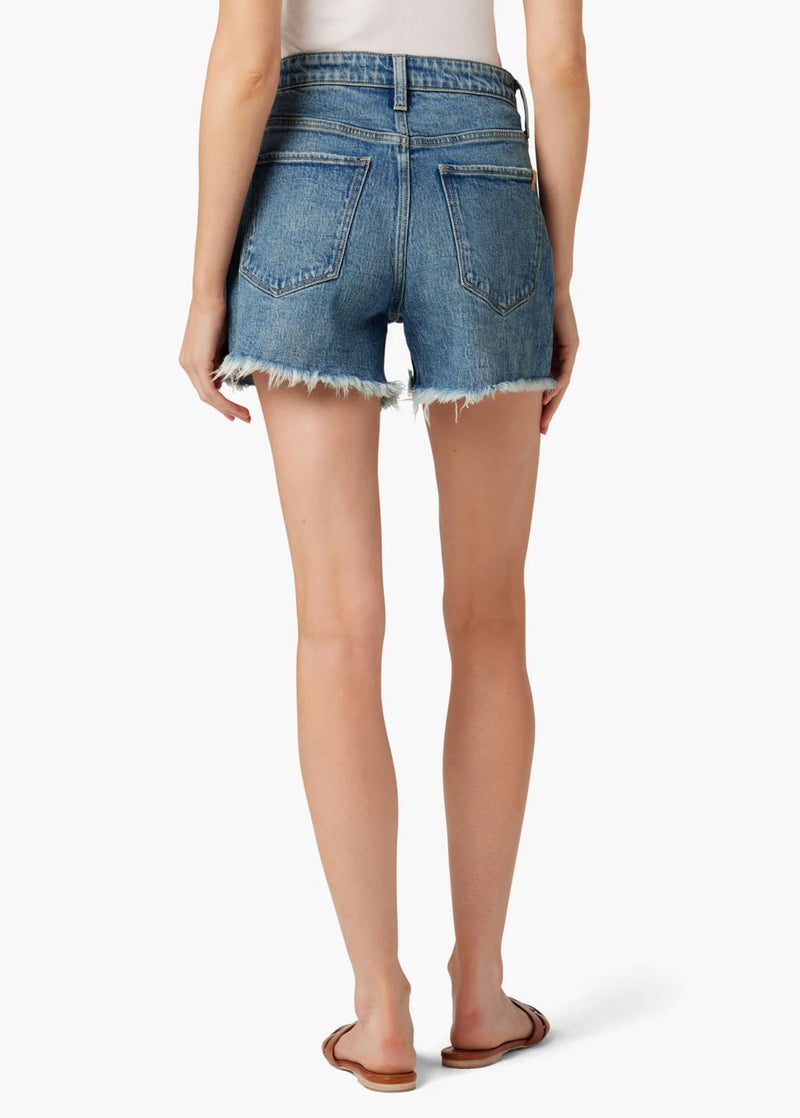 Jessie Relaxed Short with Fray Hem-Denim-Uniquities